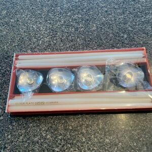 MCM Silver Candle Holder Set